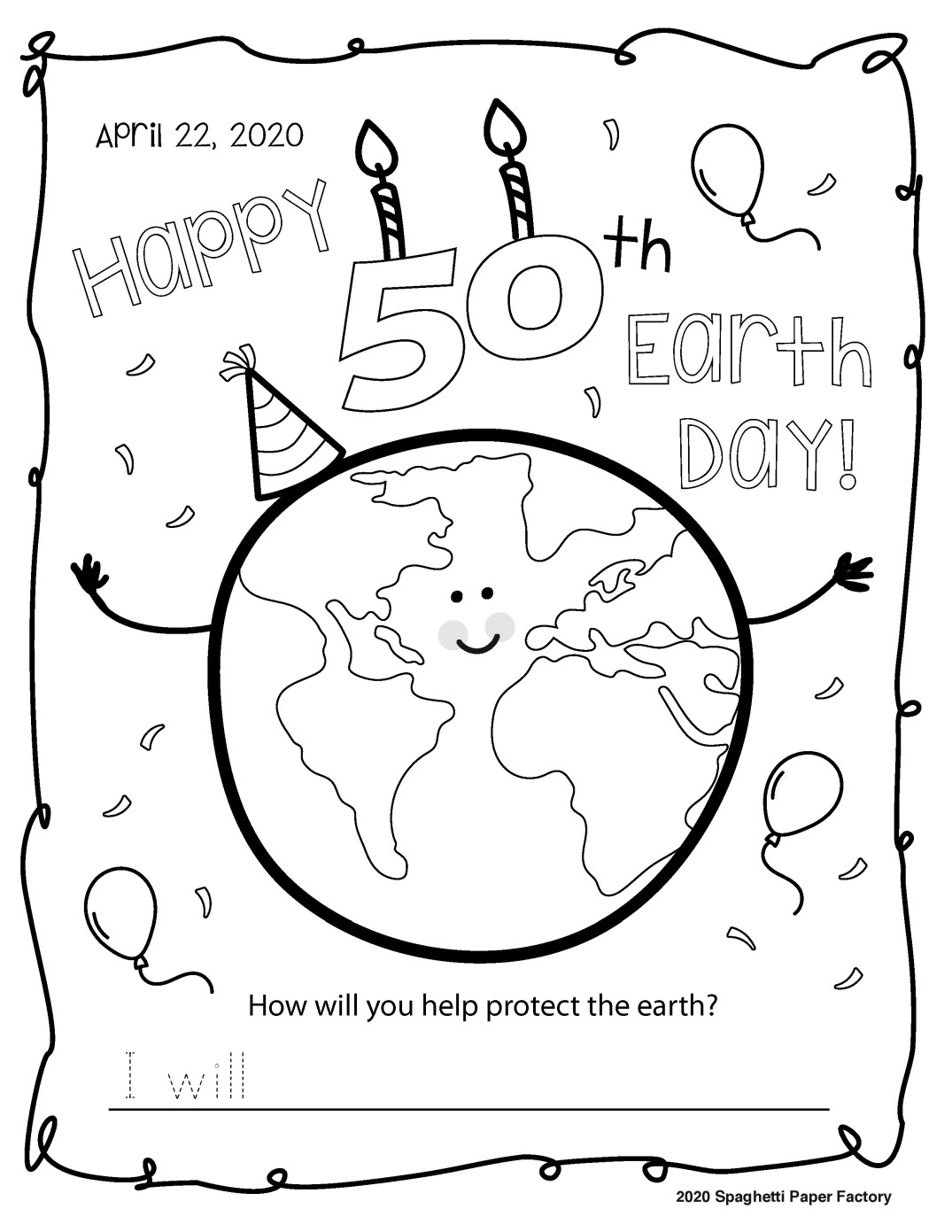 Coloring page Earth Day
